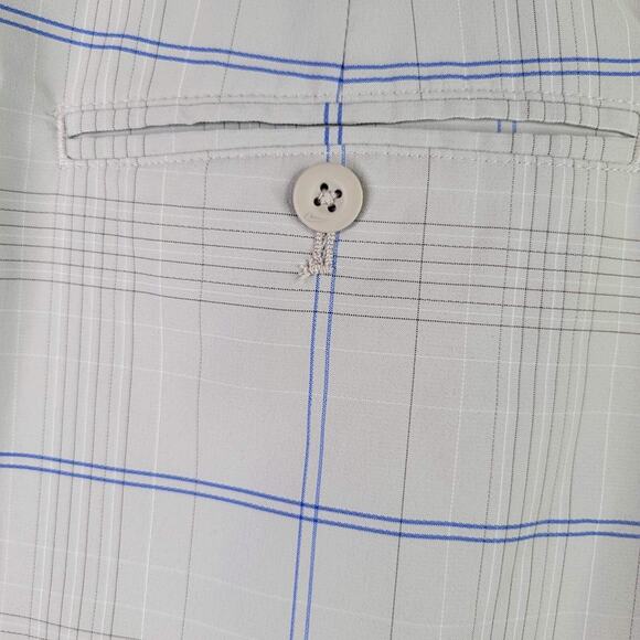 Nike Golf Shorts Size 36 Gray Blue Plaid Flat Front Chino Performance - Picture 5 of 13